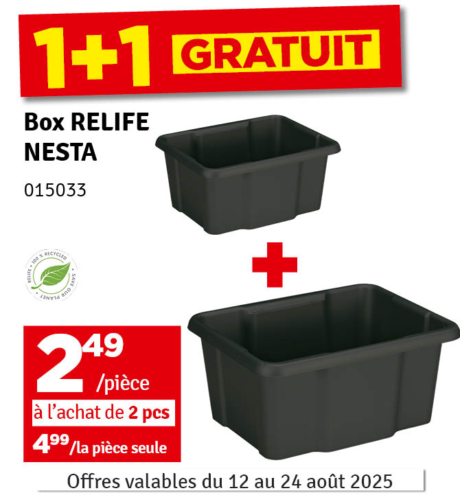 Box de rangement Relife Nesta en matériau recyclé 24 L SUNWARE